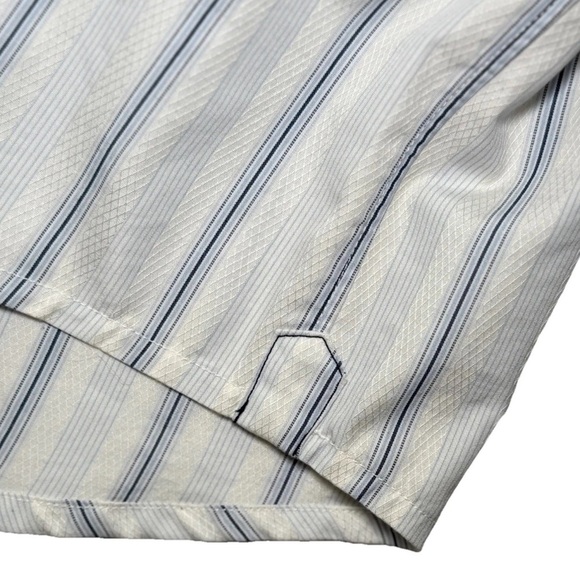 Tommy Bahama Jeans Flip Cuff Striped Button Up Shirt Men L Blue White Beach Camp - Picture 9 of 9